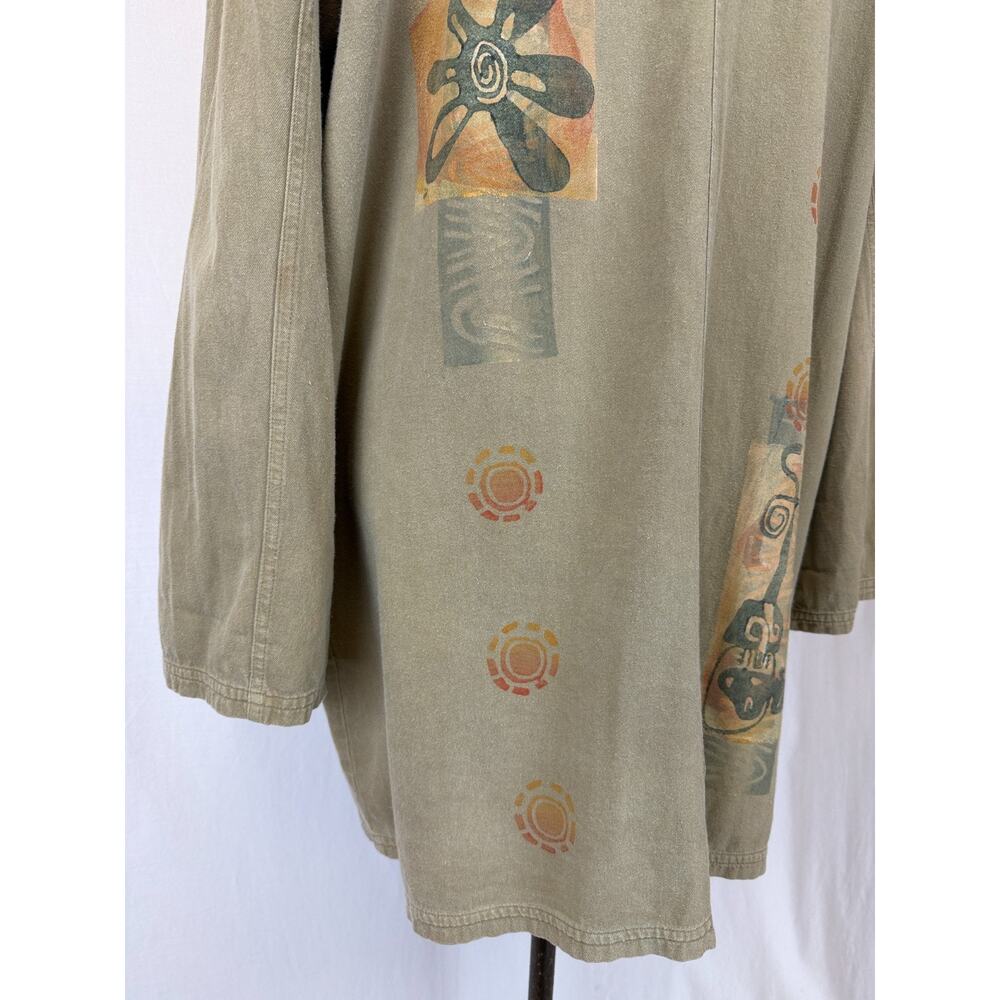 90's Vintage BLUE FISH Green Cotton Jacket MADE USA OS #0175 - Picture 14 of 16